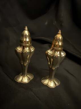 Vintage La France Reg 805 Silver Plate Shakers Pair